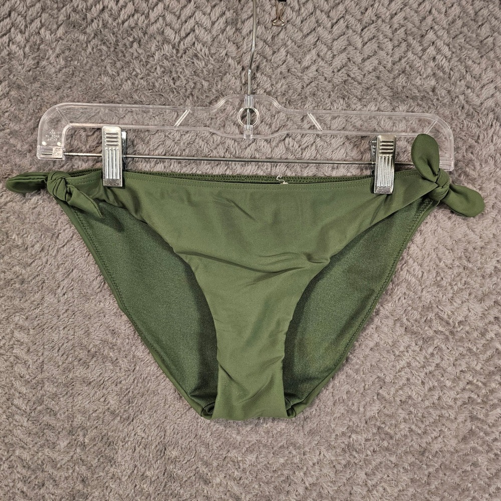 Hollister Swim Bikini Bottoms Bundle Small Olive Green Side Tie Leopard Print
